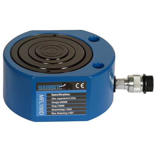 [MFL100D] Flat cylinder double 100 ton stroke 75mm