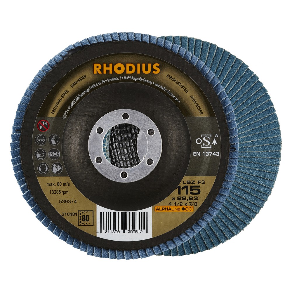 Flap disc V conical LSZ F3 115 x 22,23mm K80 10 pieces Valkenpower