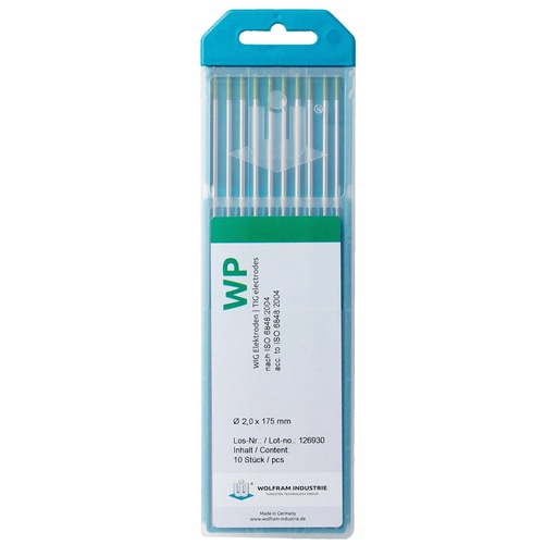 [707046PL] Wolframelektroden WP 2,0 x 150mm 10 Stück