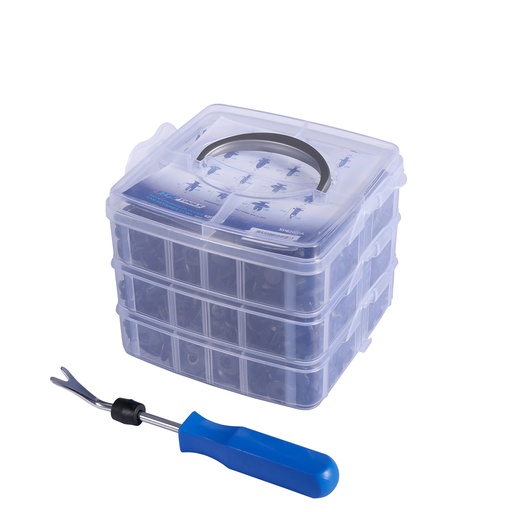 [XP620ICA] Automotive bevestigings pluggen-set 625-delig + speciaal (de)montage gereedschap