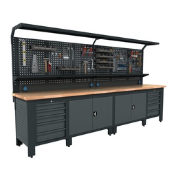 [WBG04] Industrial workbench (fixed cabinets)