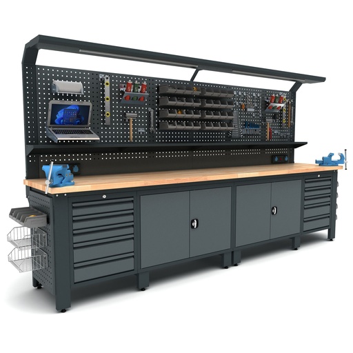 [WBG04] Bullram industrial workbench (fixed cabinets)