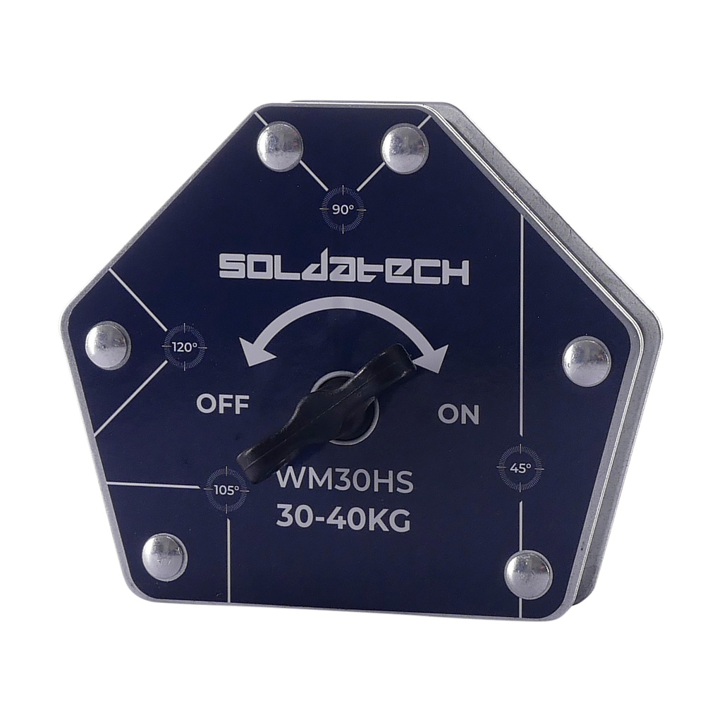 Aimant de soudage hexagonal commutable 40kg | Valkenpower