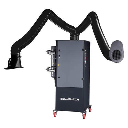 [LDA02P] Mobile welding fume extractor 1.1 kW jet pulse with 2 extraction arms
