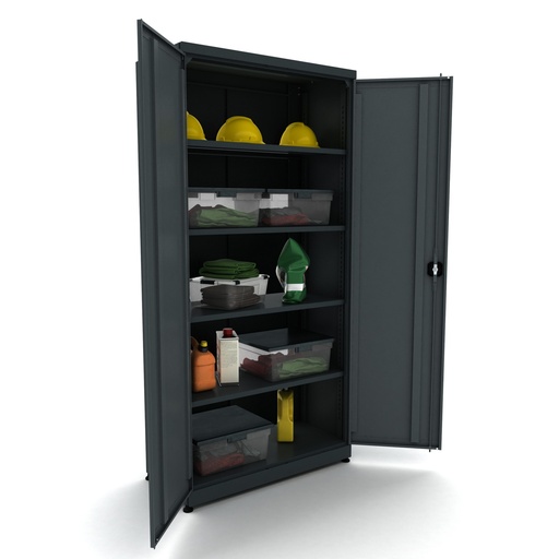 [BG95D2R] Armoire à outils en métal 2 portes incl. 4 étagères